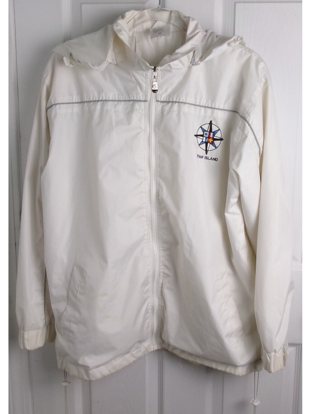 Star Island Isles of Shoals NH GOGO Sports Windbreaker Jacket White Medium